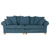 BIG SOFFA i manchester petrol  - petrol/ekfärgad, Lifestyle, trä/textil (264/70/111cm) - Livetastic