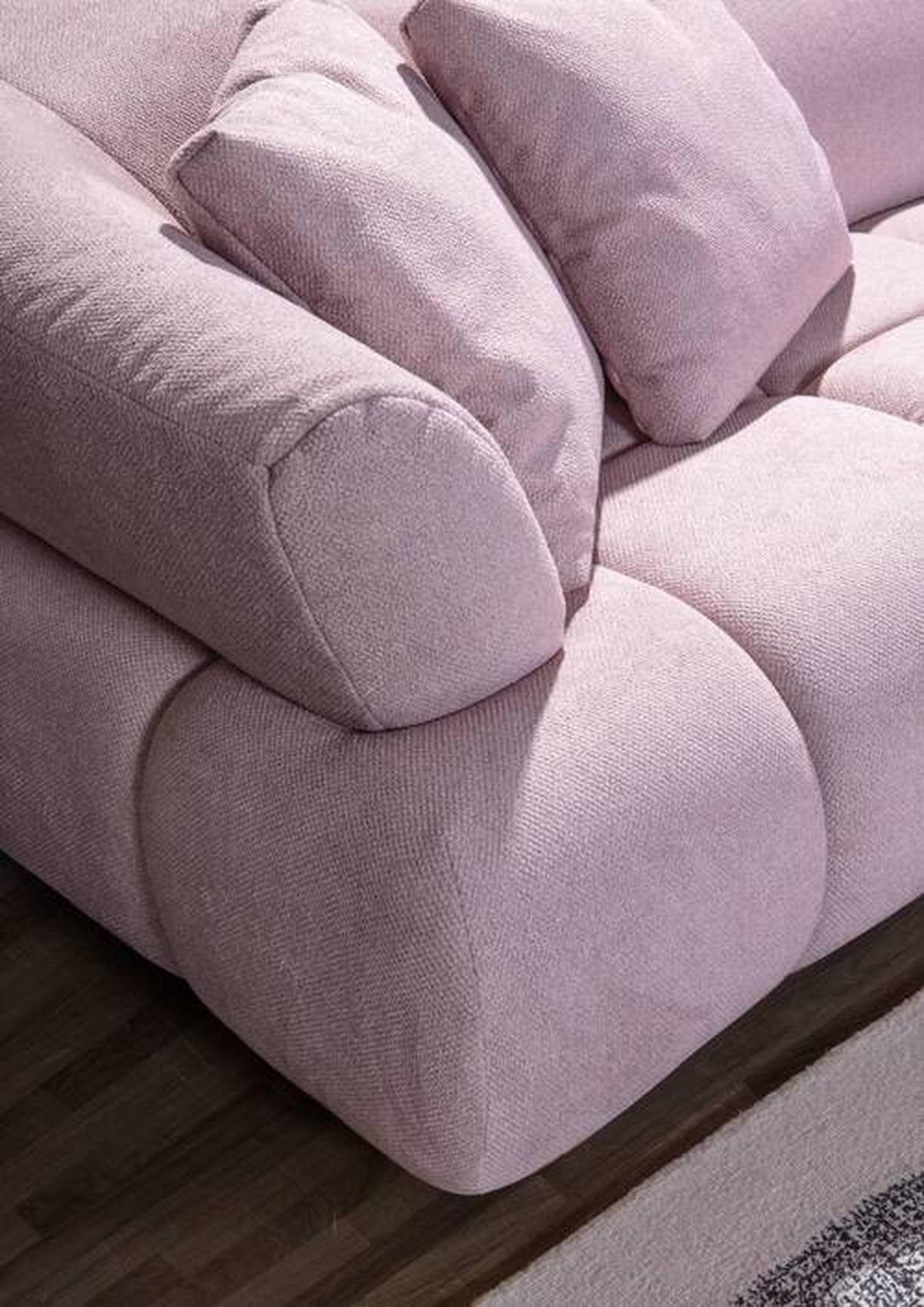 HÖRNSOFFA i velour gammalrosa  - svart/gammalrosa, Design, textil/plast (283/220cm) - MID.YOU