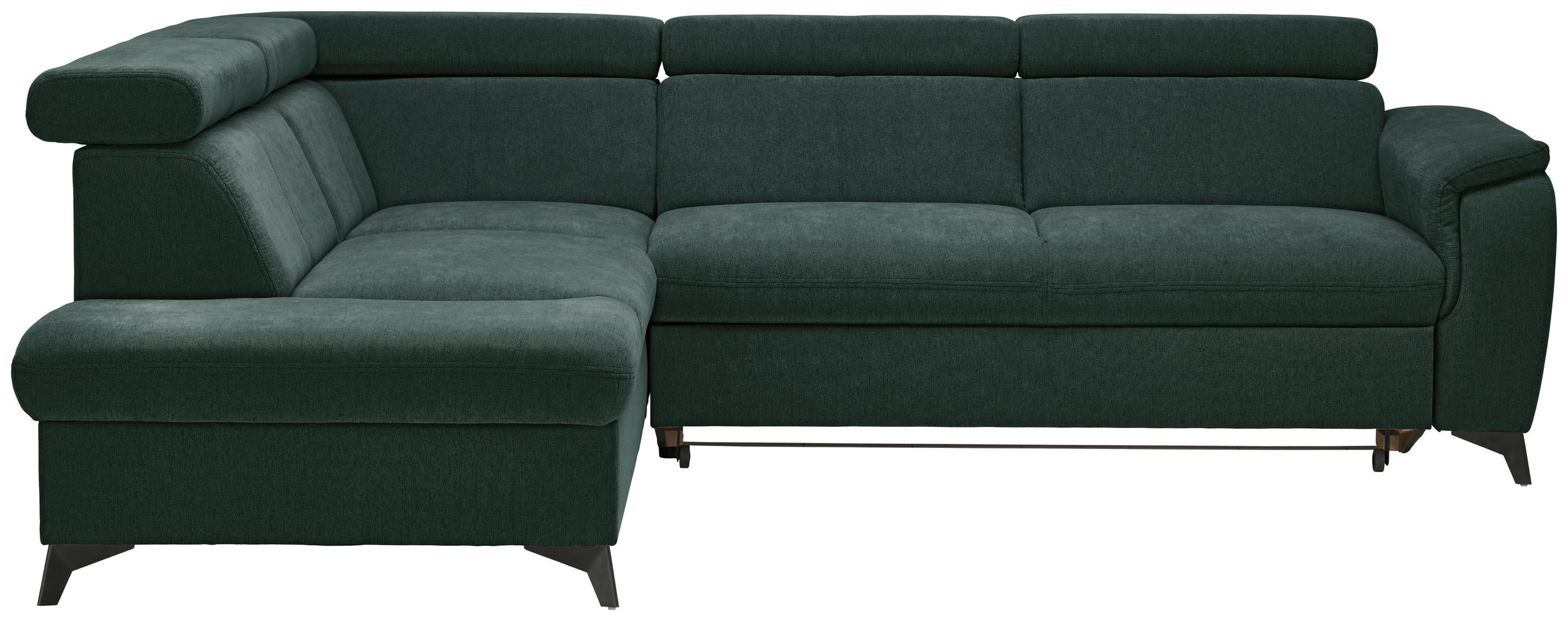 Freisteller von Stylife Ecksofa inkl. Funktionen PRAG Petrol, Dunkelgrün Chenille.