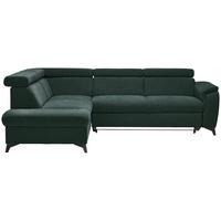 ECKSOFA in Chenille Petrol, Dunkelgrün  - Dunkelgrün/Petrol, Design, Textil/Metall (203/260cm) - Stylife