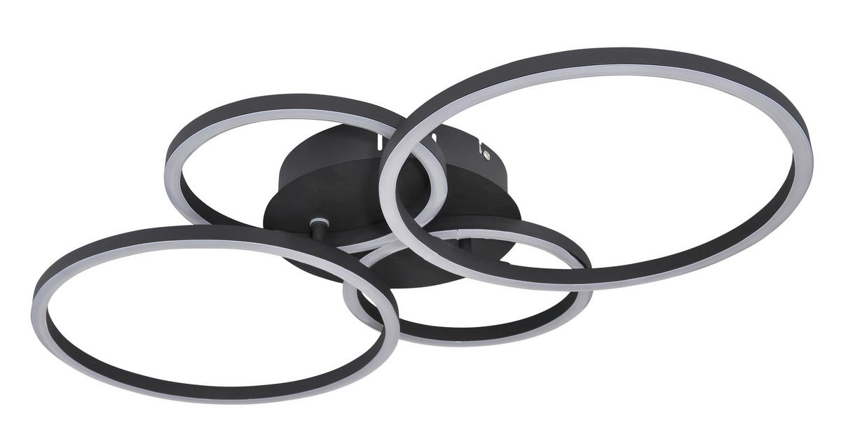 LED-DECKENLEUCHTE 40 W    65,5/40,6/7,5 cm  - Schwarz, Design, Kunststoff/Metall (65,5/40,6/7,5cm) - Globo