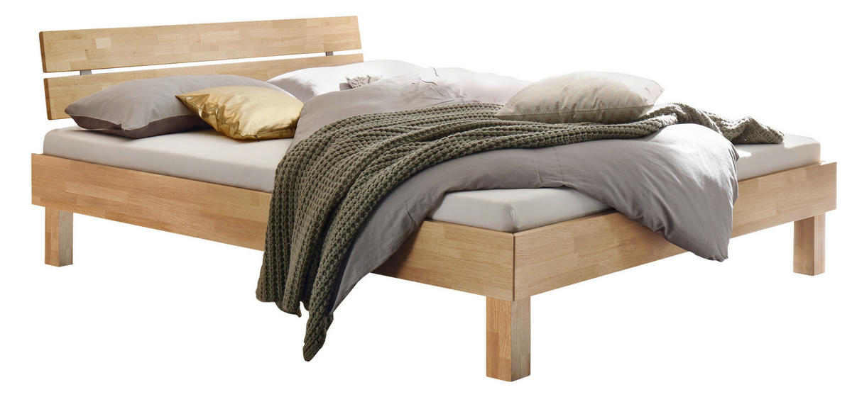 BETT 200/200 cm,  in Eiche Bianco,  - Eiche Bianco/Eichefarben, Natur, Holz (200/200cm) - Hasena