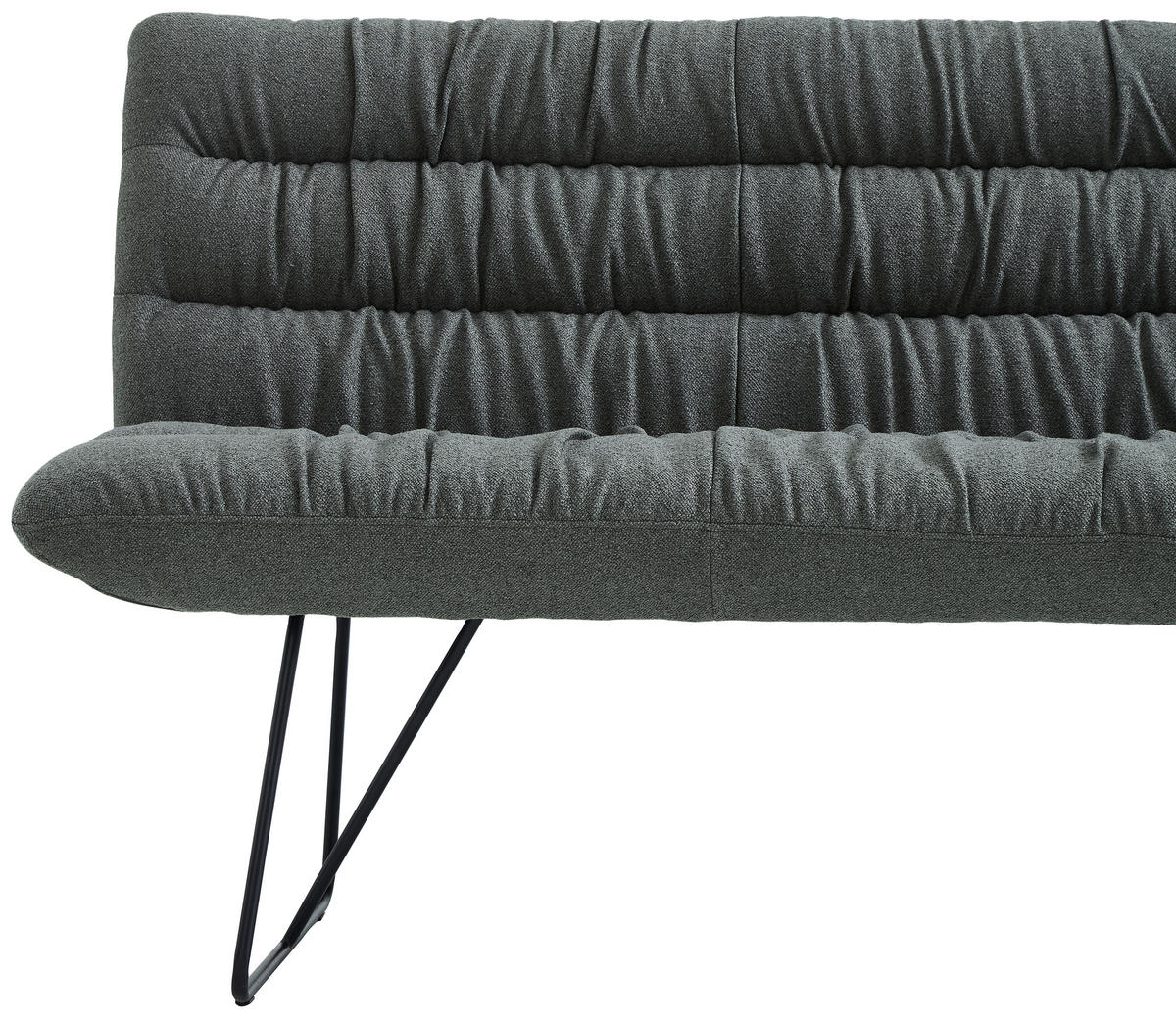 SITZBANK 182/88/66 cm Leinenoptik Grün, Schwarz  - Schwarz/Grün, Design, Textil/Metall (182/88/66cm) - Dieter Knoll