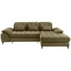 ECKSCHLAFSOFA in Cord Olivgrün  - Schwarz/Olivgrün, Modern, Textil/Metall (273/189cm) - Livetastic