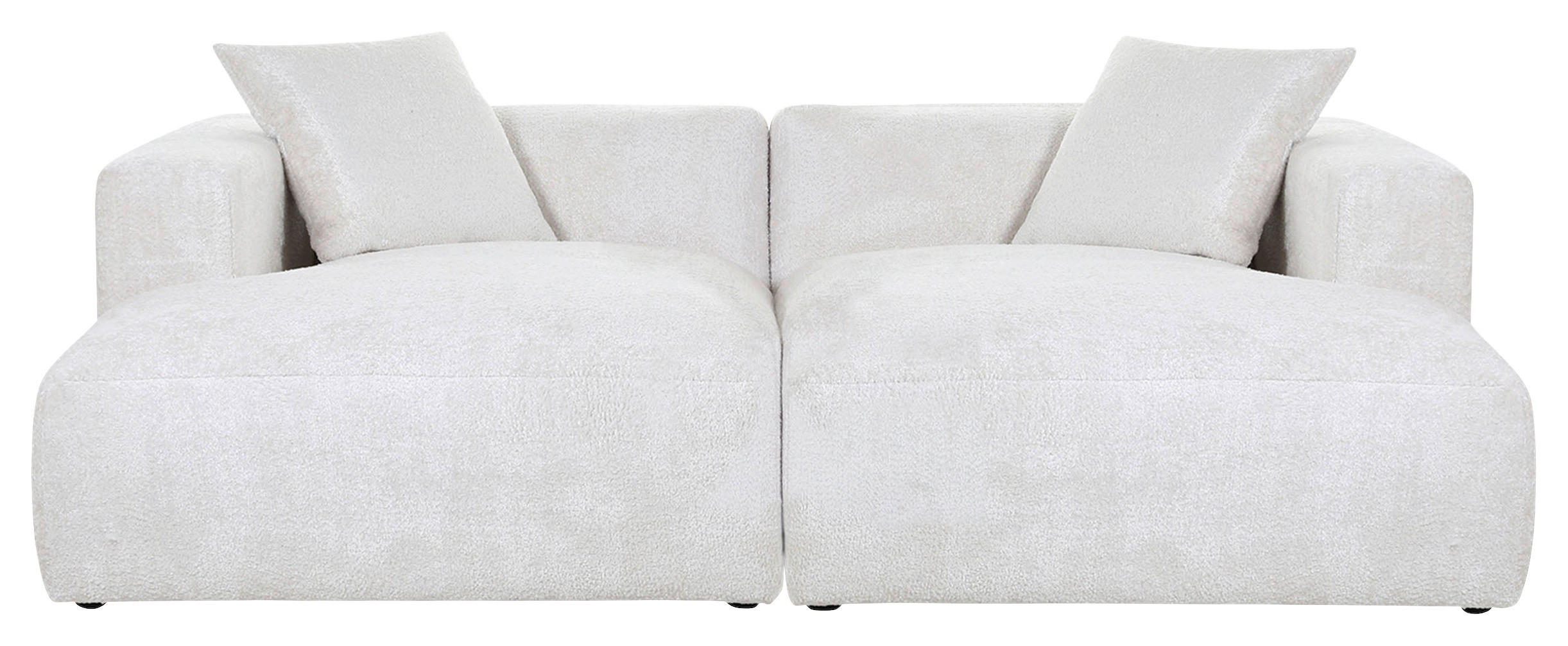 BIGSOFA in Chenille Creme - Creme/Schwarz, MODERN, Kunststoff/Textil (234/66/178cm) - Carryhome