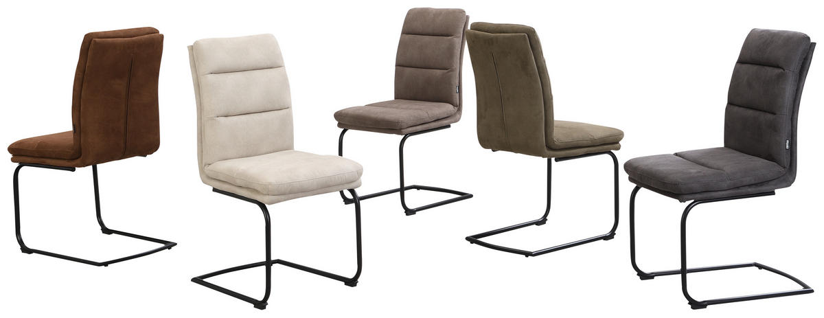 SCHWINGSTUHL  in Stahl Mikrofaser  - Schwarz/Grau, Design, Textil/Metall (46/95/62,5cm) - Cantus