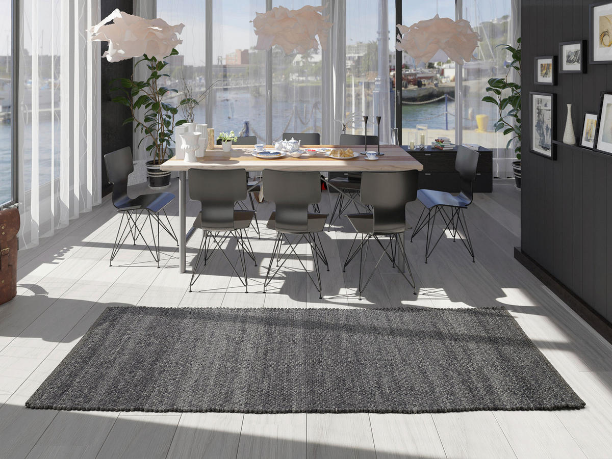 LÄUFER 80/250 cm Helsinki  - Anthrazit, Basics, Textil (80/250cm) - Linea Natura