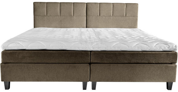 BOXSPRINGBETT 240/200 cm in Beige, Braun - Wengefarben/Beige, Trend, Holz/Textil (240/200cm) - Esposa