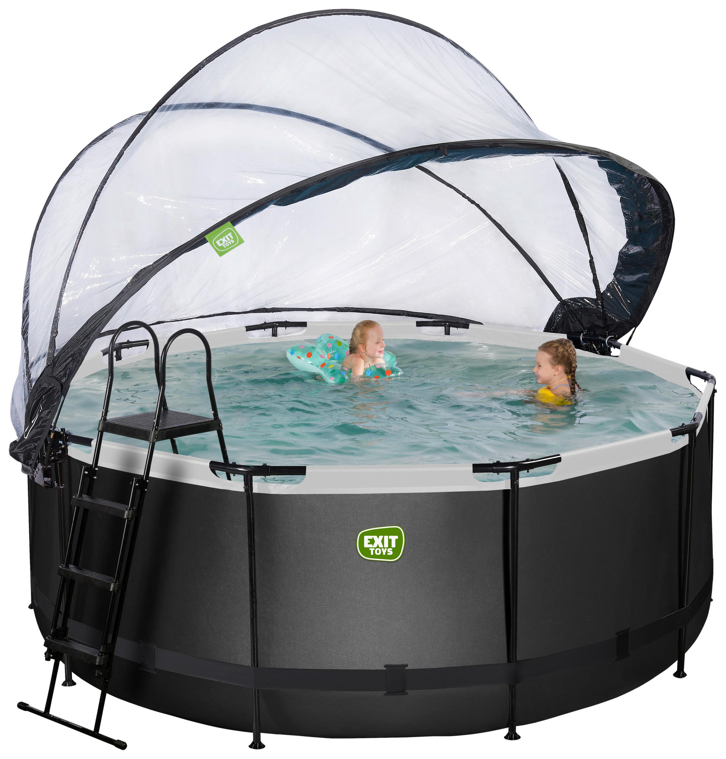 POOL 360/122 cm  - Anthrazit, Konventionell, Kunststoff/Metall (360/122cm) - EXIT Toys