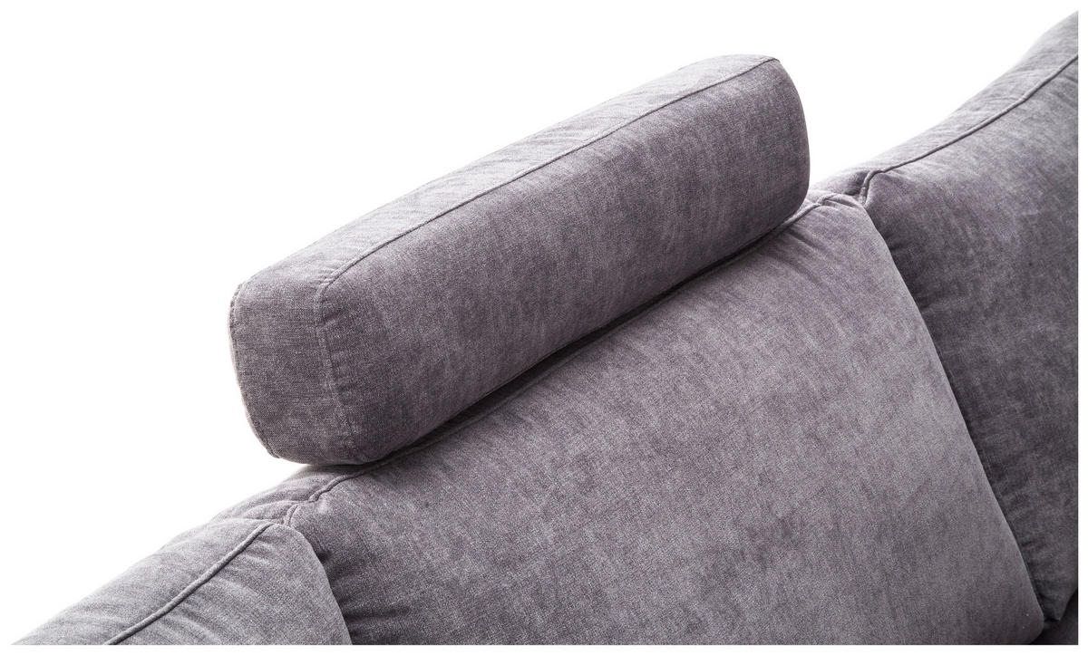 SAROKKANAPÉ textil sötétszürke  - krómszínű/sötétszürke, Design, textil/fém (281/200cm) - Pure Home Lifestyle