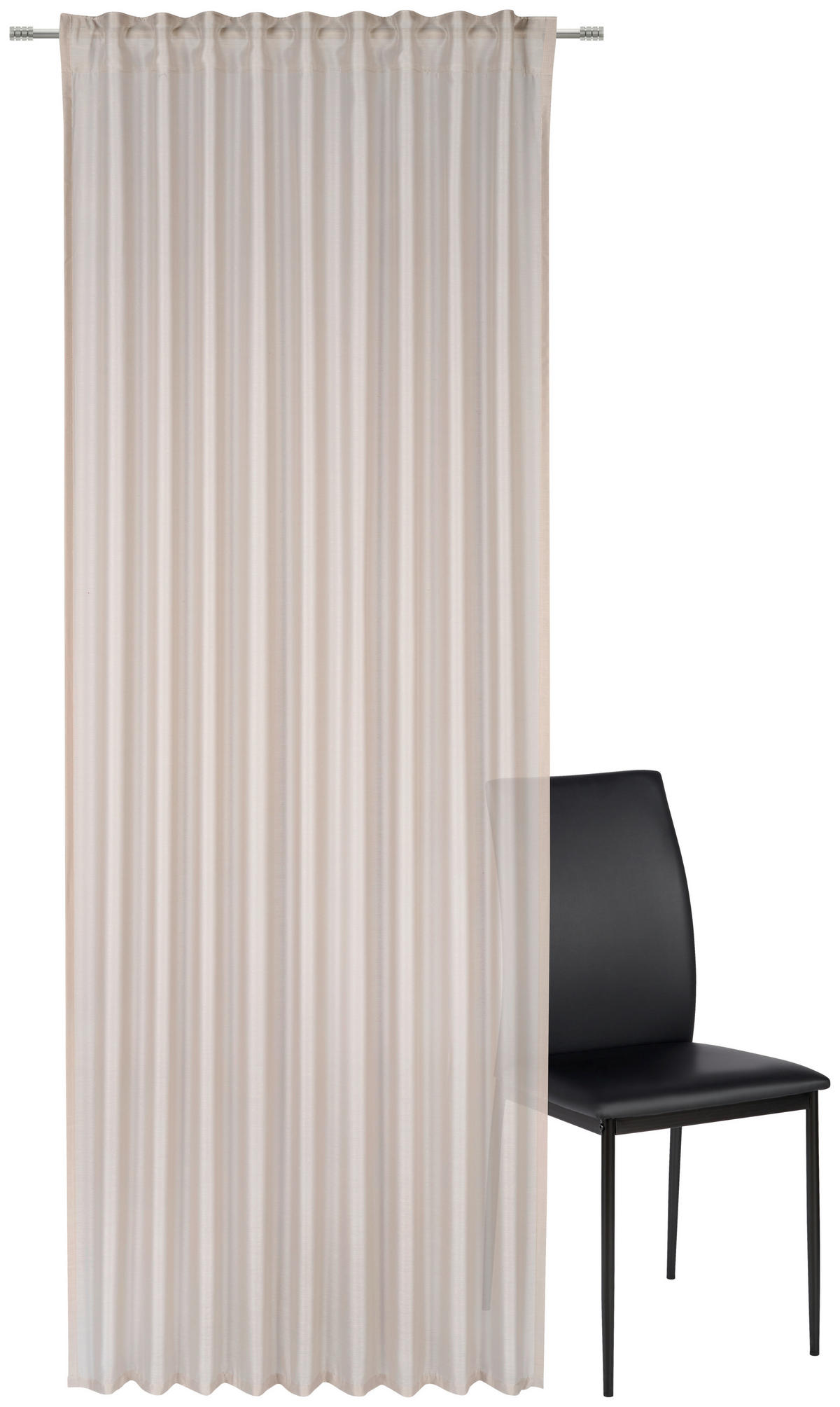 KÉSZFÜGGÖNY áttetsző  - homokszínű, Basics, textil (135/245cm) - Esposa