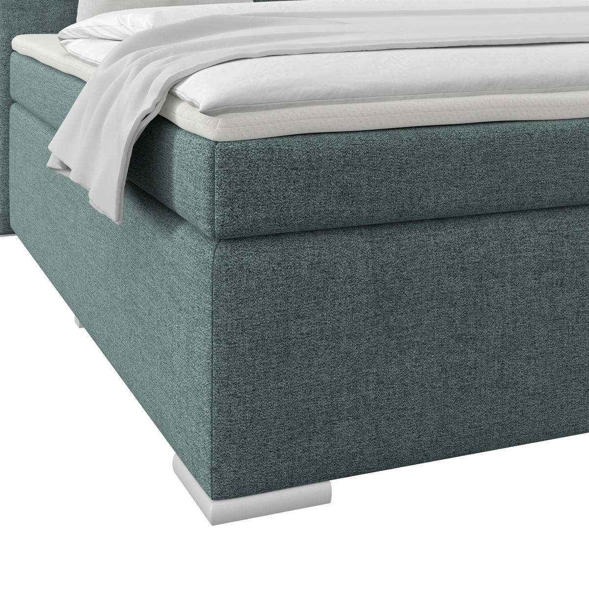 BOXSPRINGBETT 180/200 cm  in Blau  - Blau/Alufarben, Basics, Kunststoff/Textil (180/200cm) - Boxxx