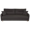 SCHLAFSOFA Flachgewebe Grau  - Schwarz/Naturfarben, Design, Holz/Kunststoff (206/88/93cm) - MID.YOU