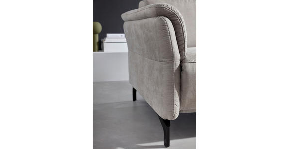 2-SITZER-SOFA Lederlook Hellgrau - Hellgrau/Schwarz, KONVENTIONELL, Textil/Metall (194/103/92cm) - Dieter Knoll
