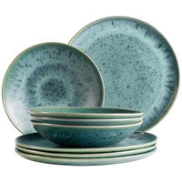 TAFELSERVICE Carellia 8-teilig  - Blau, Trend, Keramik - Mäser