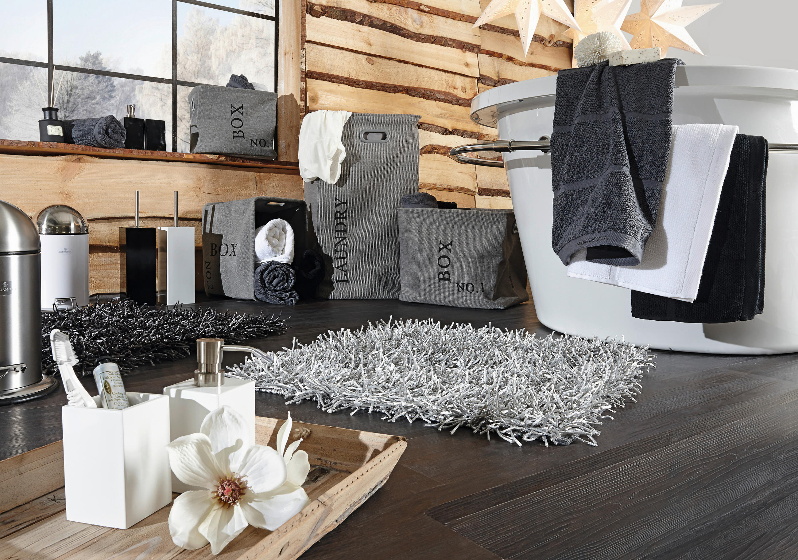 BADTEPPICH Dunkelgrau 60/60 cm  - Dunkelgrau, Basics, Textil (60/60cm) - Aquanova