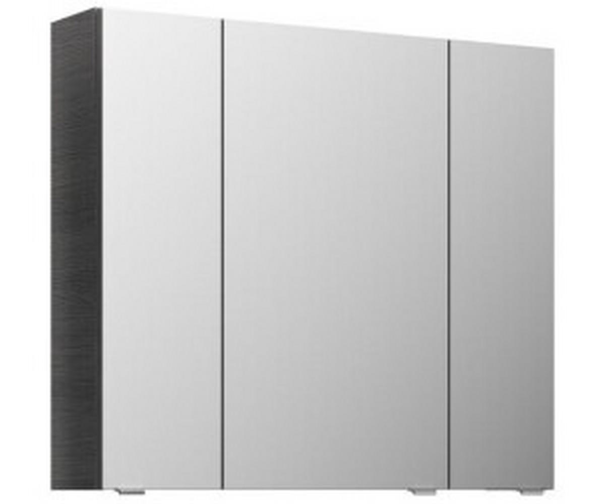 TÜKRÖS SZEKRÉNY 80/70,3/17 cm  - grafitszürke/króm, Konventionell, faalapú anyag/Üveg (80/70,3/17cm) - Sadena