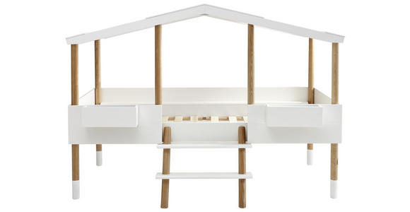 HAUSBETT Leiter, Lattenrost 90/190/200 cm - Naturfarben/Weiß, Design, Holz/Holzwerkstoff (90/190/200cm) - Xora