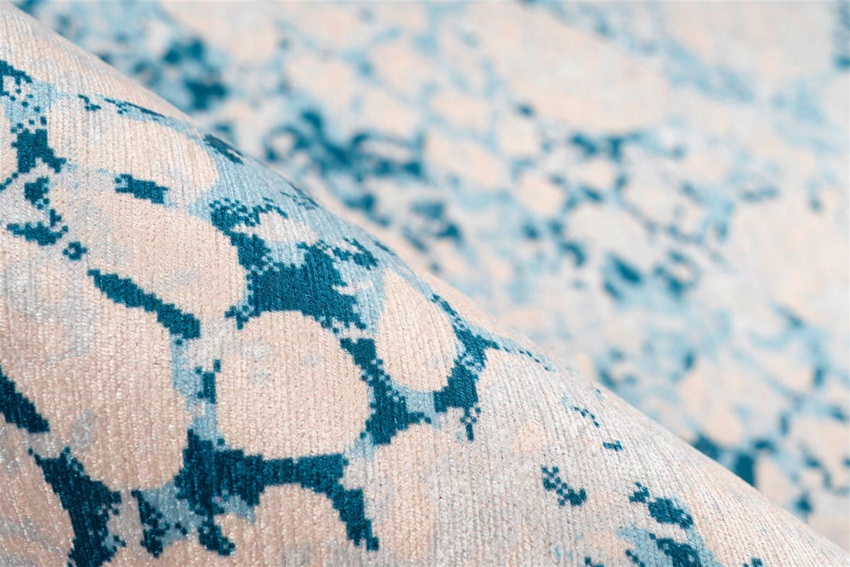 FLACHWEBETEPPICH 80/150 cm Galaxy 725 Creme / Blau Creme, Blau  - Blau/Creme, Basics, Textil (80/150cm) - Novel