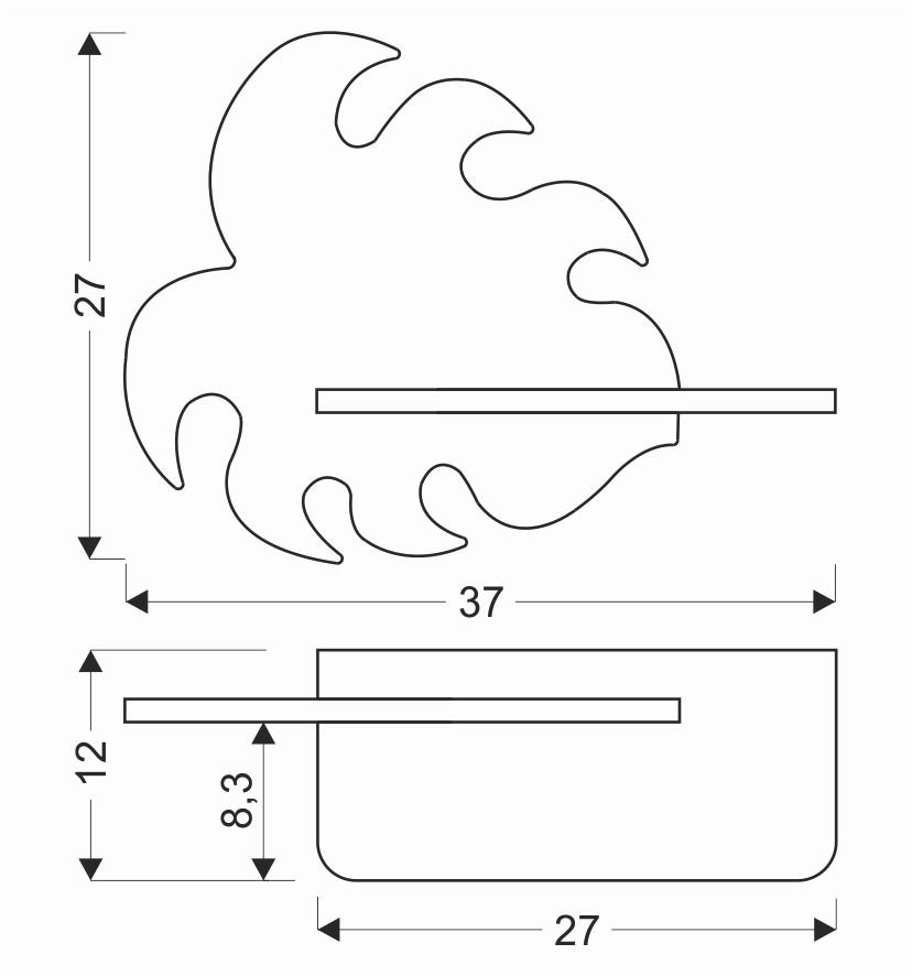 VÄGGLAMPA FÖR BARN Monstera 37/12/27 cm   - grön, Basics, metall/trämaterial (37/12/27cm)