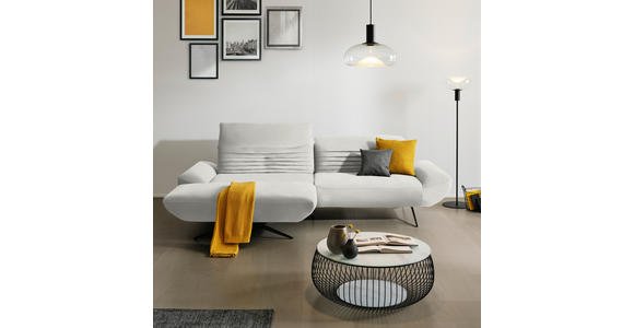 ECKSOFA  in Teddystoff Weiß  170-195/280 cm  - Schwarz/Weiß, Design, Textil/Metall (170-195/280cm) - Dieter Knoll