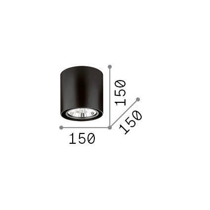 DECKENLEUCHTE 10 W  15/15 cm    - Schwarz, Basics, Metall (15/15cm) - Ideal Lux