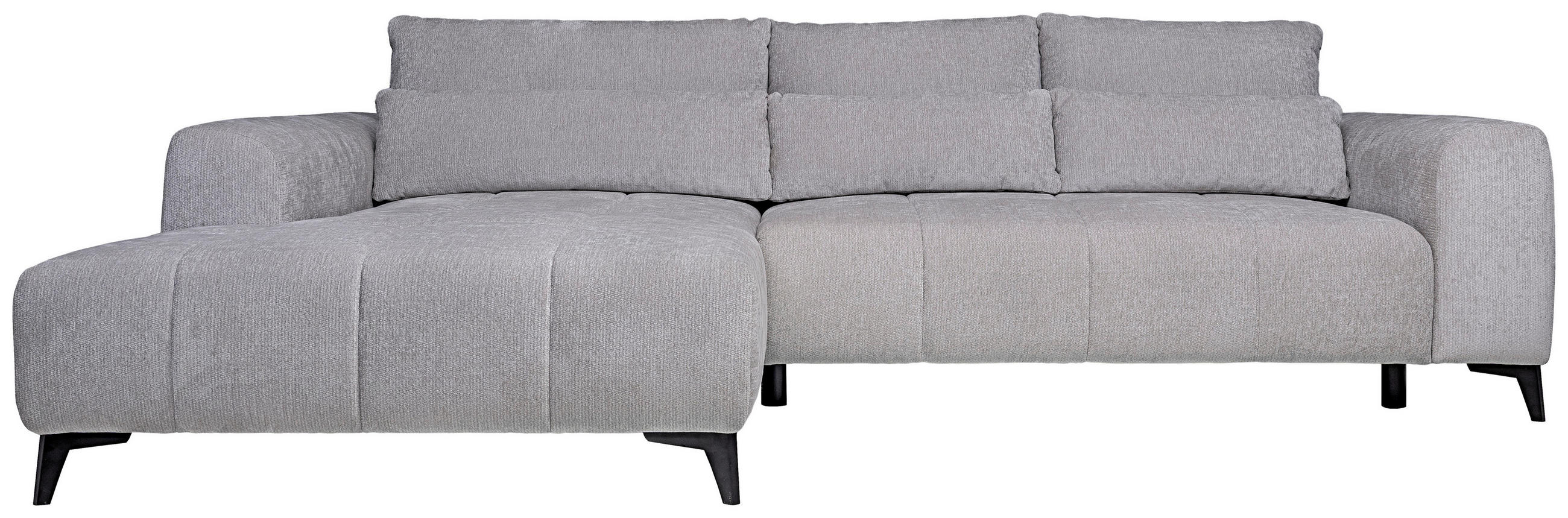 HÖRNSOFFA i chenille ljusgrå  - ljusgrå/svart, Klassisk, textil/plast (222/279cm) - MID.YOU