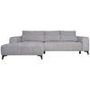 ECKSOFA Chenille Hellgrau  - Hellgrau/Schwarz, Konventionell, Kunststoff/Textil (222/279cm) - Hom`in