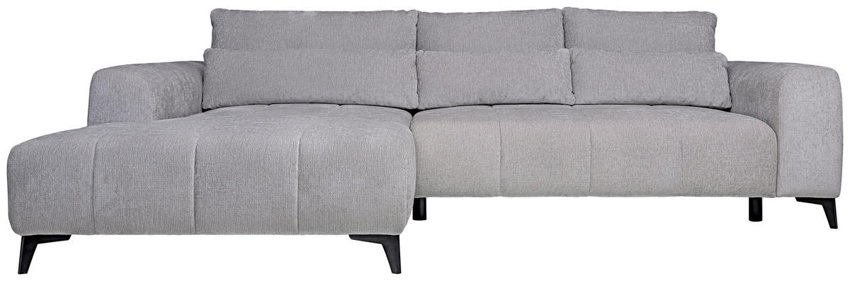 HÖRNSOFFA i chenille ljusgrå  - ljusgrå/svart, Klassisk, textil/plast (222/279cm) - MID.YOU