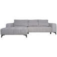 ECKSOFA  in Chenille Hellgrau  222/279 cm  - Hellgrau/Schwarz, KONVENTIONELL, Kunststoff/Textil (222/279cm) - Hom`in