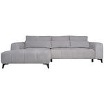 ECKSOFA  in Chenille Hellgrau  222/279 cm  - Hellgrau/Schwarz, KONVENTIONELL, Kunststoff/Textil (222/279cm) - Hom`in