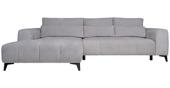 ECKSOFA  in Chenille Hellgrau  222/279 cm  - Hellgrau/Schwarz, KONVENTIONELL, Kunststoff/Textil (222/279cm) - Hom`in