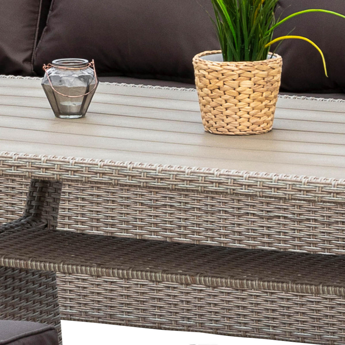 TERASOVÁ SEDACIA SÚPRAVA 18-dielne, kov, plast, textil - prírodná farba/tmavohnedá, Konventionell, kov/textil (239/170cm) - Gardenson