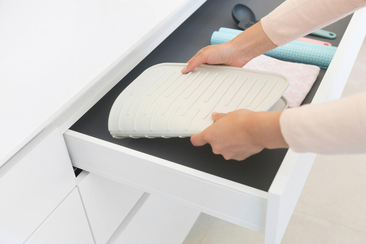GESCHIRRABTROPFTASSE   - Hellgrau, Design, Kunststoff (32,5/0,9/43,8cm) - Brabantia