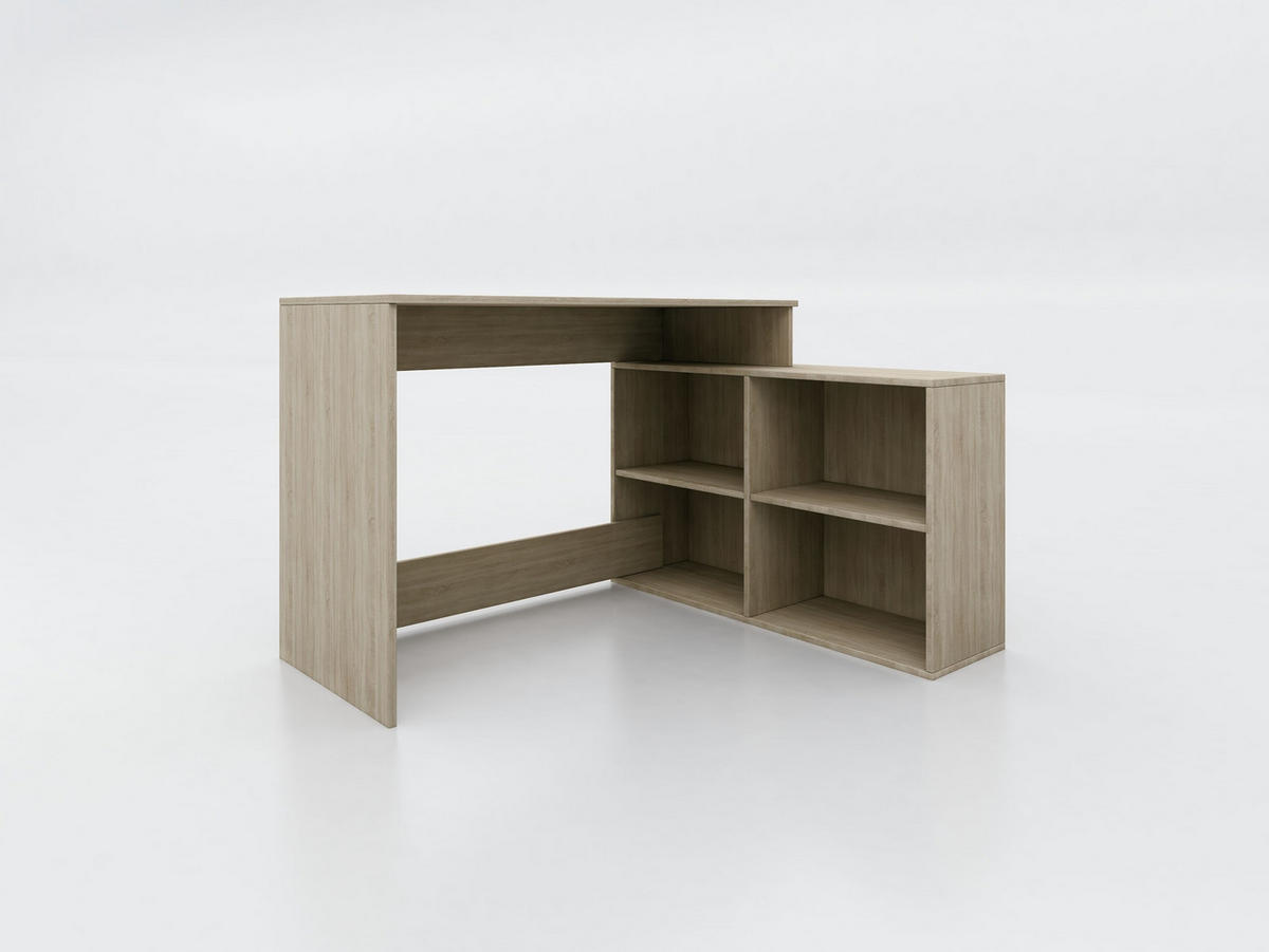 KOTNA PISALNA MIZA leseni material hrast sonoma  - hrast sonoma, Moderno, leseni material (120/100/77/50/29cm) - Xora