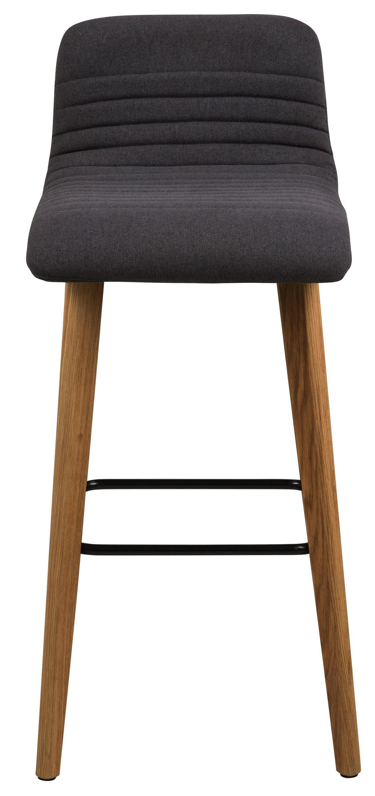 Barhocker in Holz, Textil Anthrazit, Eichefarben