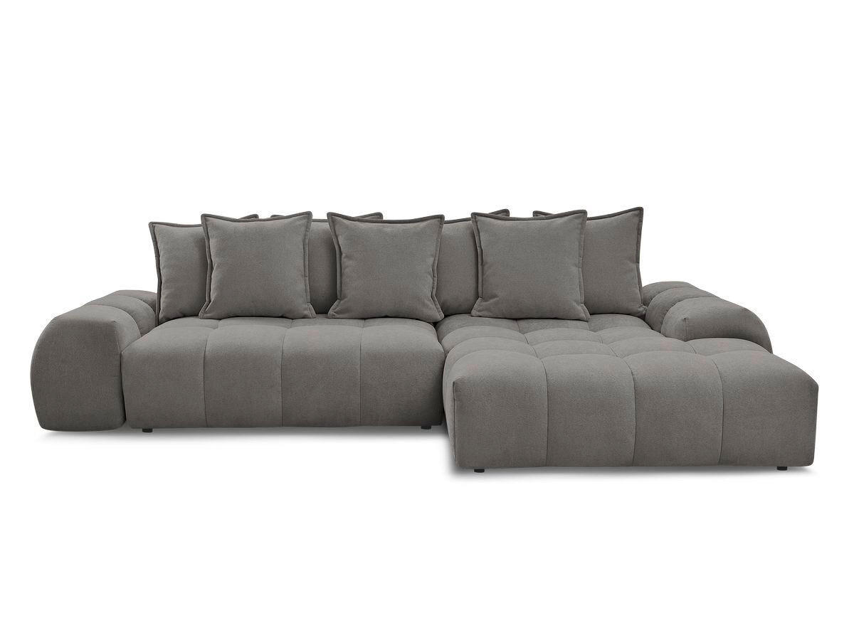 ECKSCHLAFSOFA EVEREST  mit Rücken echt, Armteil links, Armteil rechts Struktur Dunkelgrau  - Dunkelgrau/Schwarz, MODERN, Kunststoff/Textil (318/180cm) - Livetastic