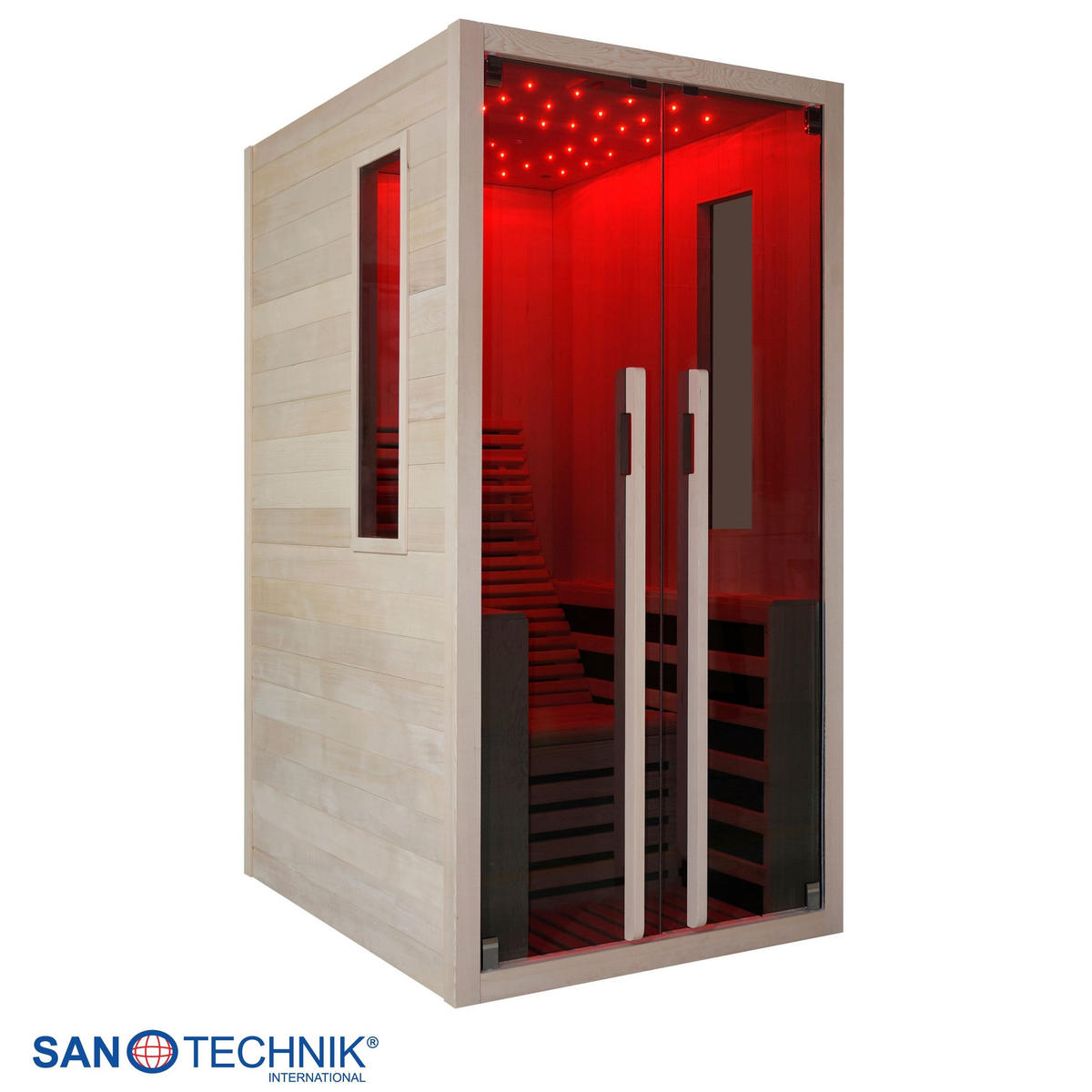 INFRAROTKABINE CARBON 1 für 1 Personen CARBON 1  - Naturfarben, Basics, Holz (100/195/130cm) - Sanotechnik