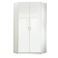 ROHOVÁ SKRIŇA, biela, biela s vysokým leskom, 95/198/95 cm - biela/biela s vysokým leskom, Basics, kompozitné drevo (95/198/95cm) - MID.YOU