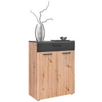 SCHUHSCHRANK Almada  in 80/104/38 cm  - Eichefarben/Anthrazit, KONVENTIONELL, Holzwerkstoff/Kunststoff (80/104/38cm) - Moderano