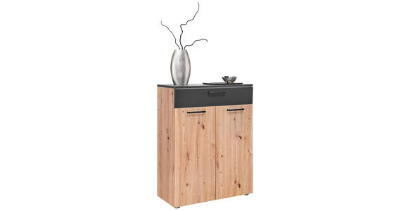 SCHUHSCHRANK 80/104/38 cm - Eichefarben/Anthrazit, KONVENTIONELL, Holzwerkstoff/Kunststoff (80/104/38cm) - Moderano