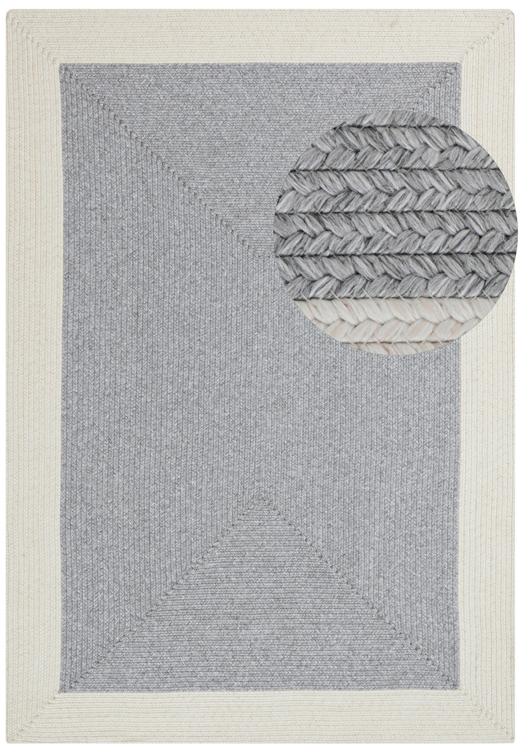 OUTDOORTEPPICH 120/170 cm Braided Creme, Grau  - Creme/Grau, Design, Kunststoff (120/170cm)