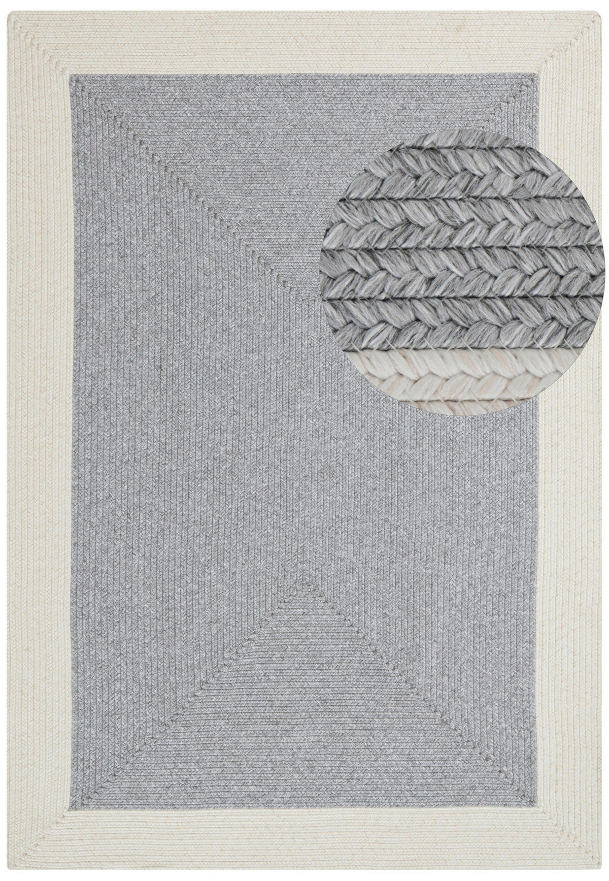 OUTDOORTEPPICH 120/170 cm Braided Creme, Grau  - Creme/Grau, Design, Kunststoff (120/170cm)