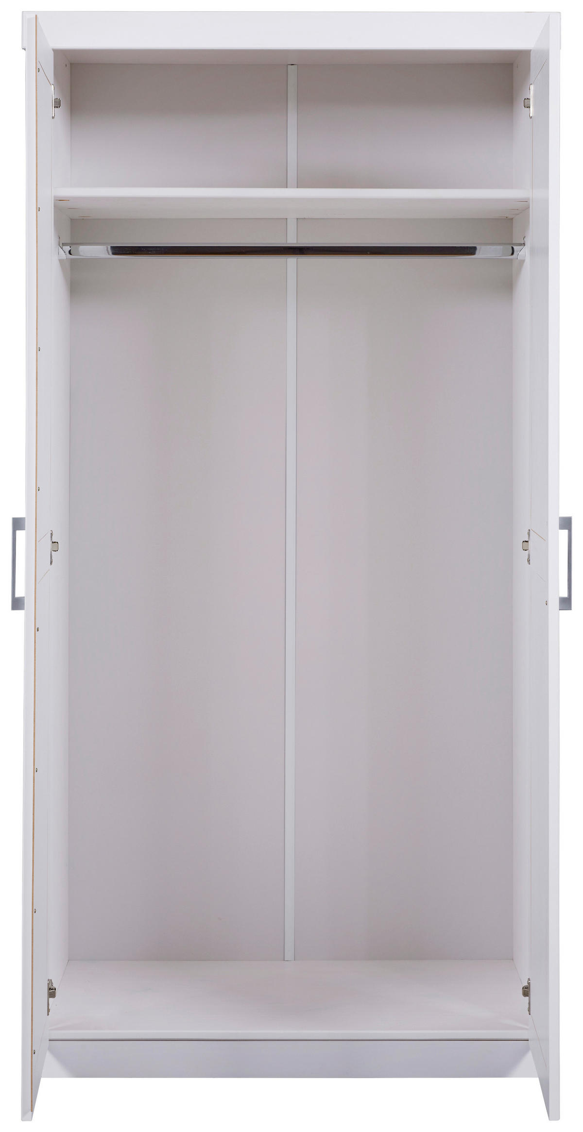 DREHTÜRENSCHRANK  in Weiß  - Silberfarben/Weiß, LIFESTYLE, Holz/Kunststoff (95/190/55cm) - MID.YOU