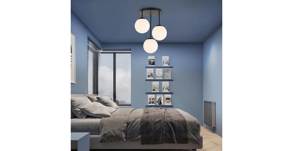 HÄNGELEUCHTE 34,5/41,5 cm  - Schwarz/Weiß, Trend, Glas/Metall (34,5/41,5cm) - Novel