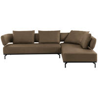 ECKSOFA in Echtleder Braun  302/237 cm  - Schwarz/Braun, Design, Leder/Metall (302/237cm) - Dieter Knoll
