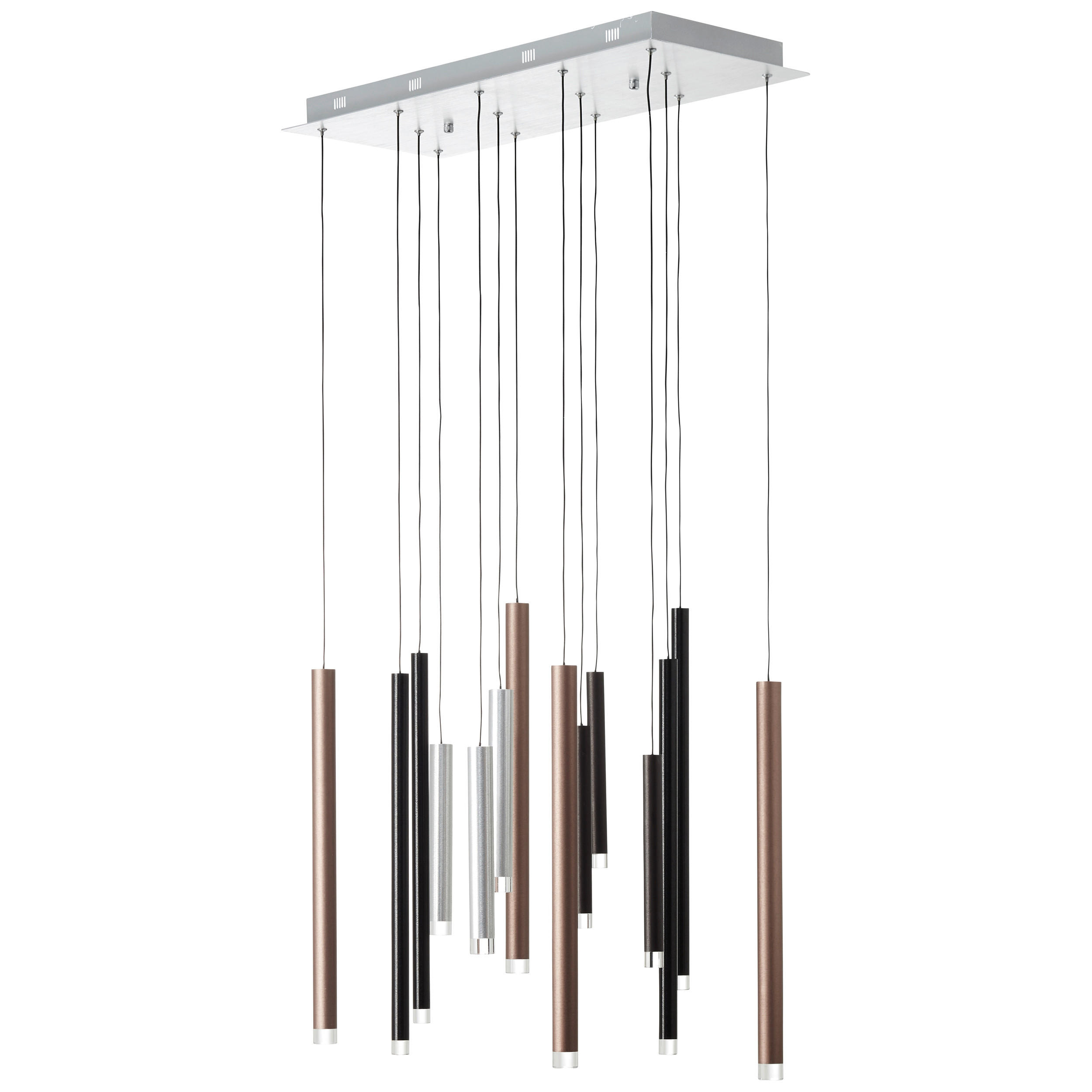 LED-HÄNGELEUCHTE CEMBALO 70/30/180 cm   - Hellbraun/Silberfarben, Design, Kunststoff/Metall (70/30/180cm)