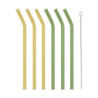 SUGRÖRSSET - grön/gul, Basics, glas (23cm)