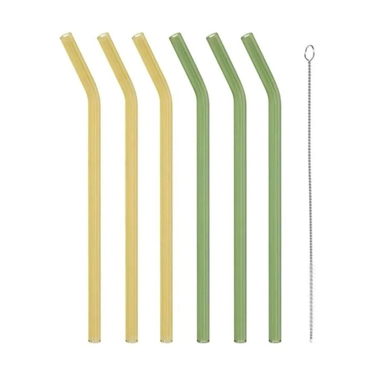 SUGRÖRSSET - grön/gul, Basics, glas (23cm)