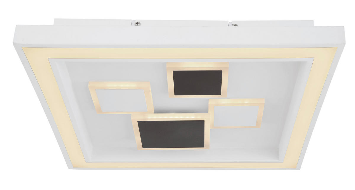 LED-DECKENLEUCHTE 50 W    48/48/7 cm  - Weiss/Anthrazit, Design, Kunststoff/Metall (48/48/7cm) - Globo